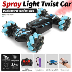 Stunt Car, 4WD 2.4GHz Remote Control Gesture Sensor Toy Cars, 360° Rotating Off Road Vehicle with Lights